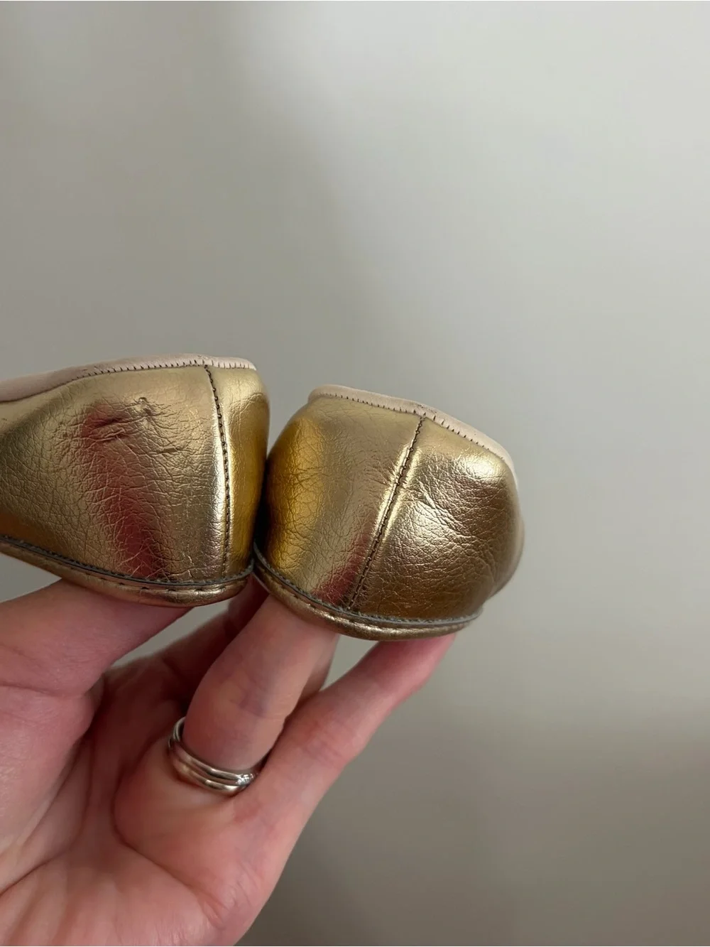 Janie and Jack baby gold flats size 2